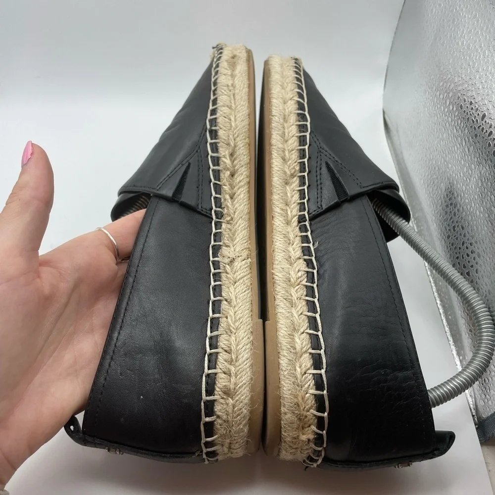 Sam Edelman Khloe black leather espadrilles size 9